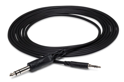 HOSA CMS-110 STEREO INTERCONNECT 3.5MM TRS TO 1-4 IN TRS 10FT