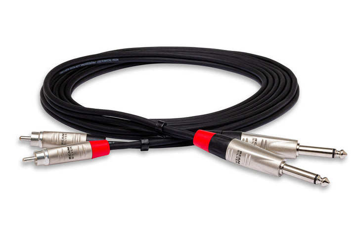 HOSA HPR-003X2 PRO STEREO INTERCONNECT DUAL REAN 1/4 IN TS TO RCA 3FT
