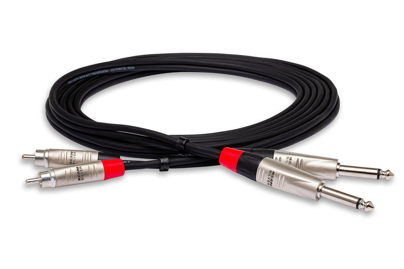 HOSA HPR-003X2 PRO STEREO INTERCONNECT DUAL REAN 1/4 IN TS TO RCA 3FT
