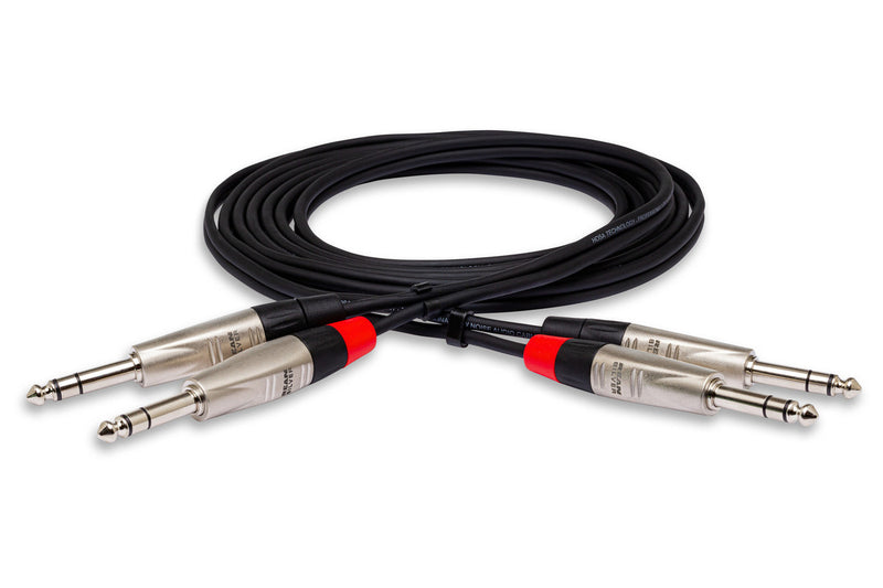 HOSA HSS-015X2 PRO STEREO INTERCONNECT DUAL REAN 1/4 IN TRS TO SAME 15FT