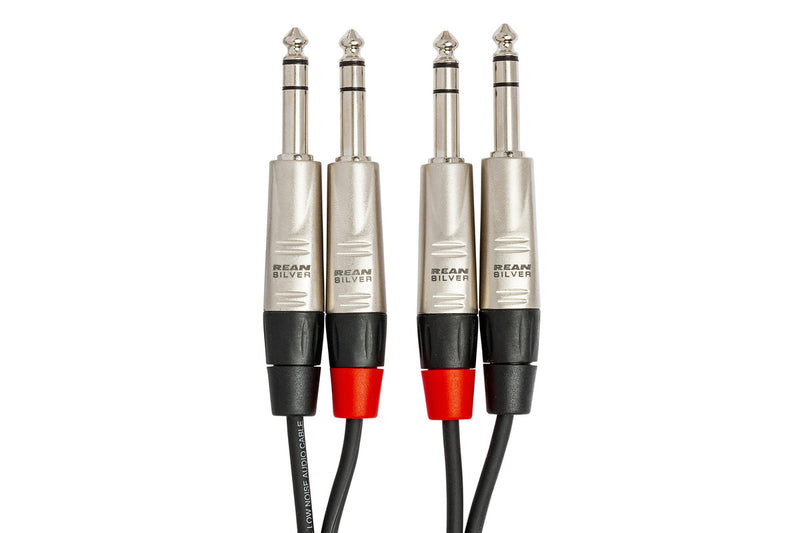 HOSA HSS-015X2 PRO STEREO INTERCONNECT DUAL REAN 1/4 IN TRS TO SAME 15FT