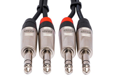 HOSA HSS-015X2 PRO STEREO INTERCONNECT DUAL REAN 1/4 IN TRS TO SAME 15FT