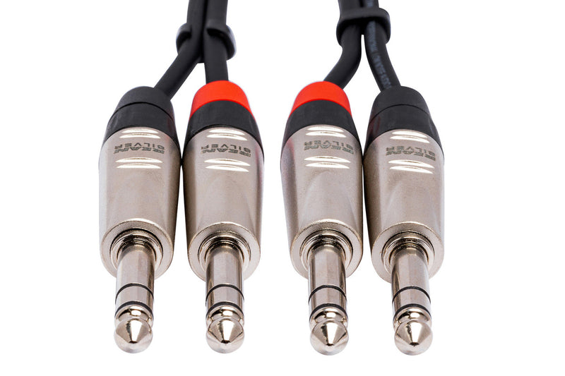HOSA HSS-015X2 PRO STEREO INTERCONNECT DUAL REAN 1/4 IN TRS TO SAME 15FT