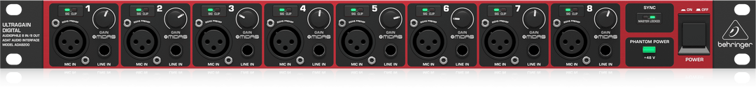 BEHRINGER ULTRAGAIN ADA8200 ADAT AUDIO INTERFACE
