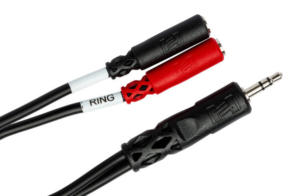 HOSA YMM-261 STEREO BREAKOUT 3.5MM TRS TO DUAL 3.5MM TSF