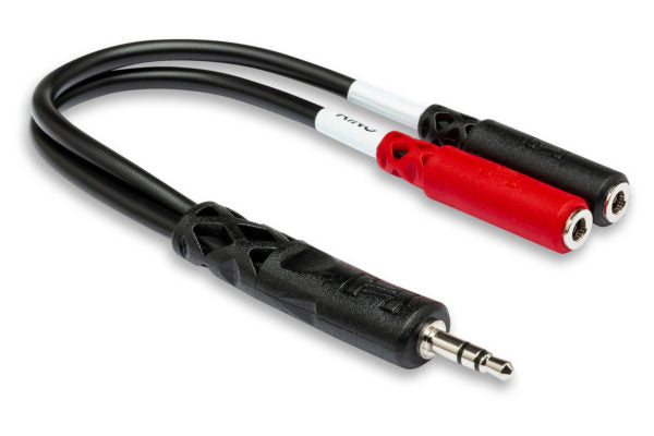 HOSA YMM-261 STEREO BREAKOUT 3.5MM TRS TO DUAL 3.5MM TSF