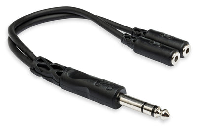 HOSA YMP-234 Y CABLE 1/4" TRS TO DUAL 3.5MM TRSF