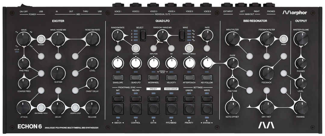 MORPHOR ECHON 6 ANALOG POLYPHONIC BBD SYNTHESIZER