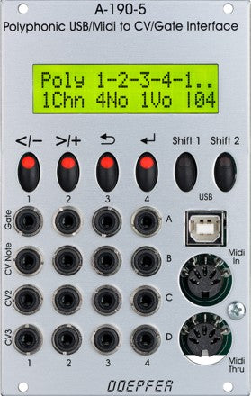 DOEPFER A-190-5 POLYPHONIC USB-MIDI TO CV-GATE INTERFACE