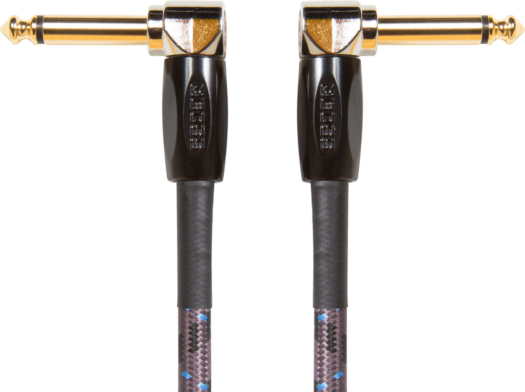 BOSS BIC-PC-3 INSTRUMENT CABLE ANGLED JACK 1-4" 6" 3-PACK