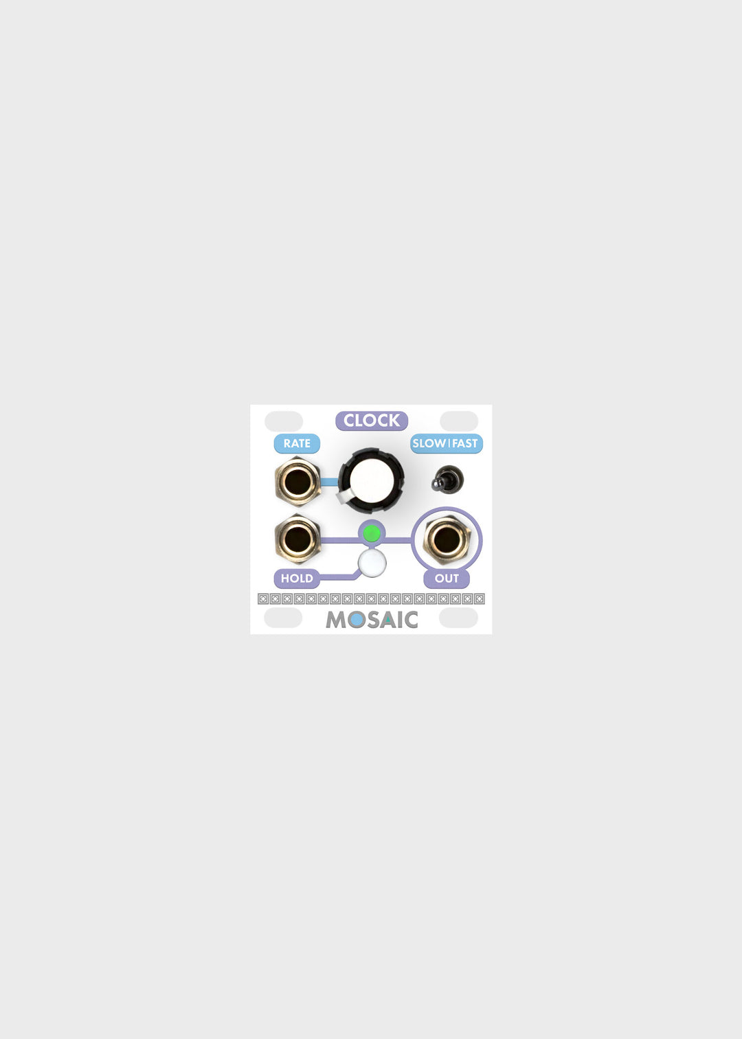 MOSAIC 1U CLOCK WHITE