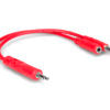 HOSA CMM-515Y HOPSCOTCH PATCH CABLE 3.5MM TS WITH 3.5MM TSF PIGTAIL TO 3.5MM TS 5PC .5FT