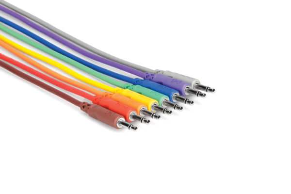 HOSA CMM-830 UNBALANCED PATCH CABLE 3.5MM TS TO SAME 1FT : 8 PACK