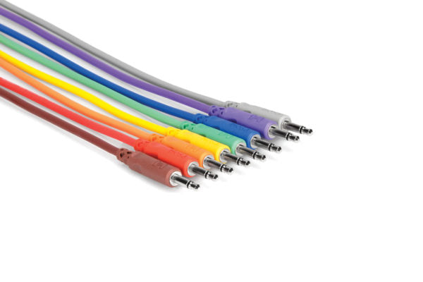 HOSA CMM-815 UNBALANCED PATCH CABLE 3.5MM TS TO SAME 6IN : 8 PACK