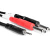 HOSA CMP-153 STEREO BREAKOUT 3.5MM TRS TO DUAL 1/4 IN TS 3FT