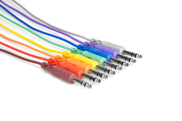 HOSA CSS-890 BALANCED PATCH CABLES 1/4 IN TRS TO SAME 3FT 8-PACK