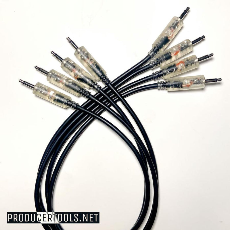 PRODUCERTOOLS PATCHCABLES WITH BUILT IN BI-COLOR LED FOR EURORACK : TRANSPARENT