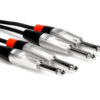 HOSA HPP-020X2 PRO STEREO INTERCONNECT DUAL REAN 1-4 IN TS TO SAME 20FT