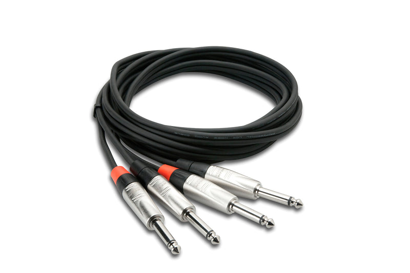 HOSA HPP-020X2 PRO STEREO INTERCONNECT DUAL REAN 1-4 IN TS TO SAME 20FT
