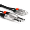 HOSA HPR-010X2 PRO STEREO INTERCONNECT DUAL REAN 1-4 IN TS TO RCA 10FT