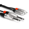 HOSA HPR-020X2 PRO STEREO INTERCONNECT DUAL REAN 1/4 IN TS TO RCA 20FT