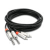 HOSA HPR-010X2 PRO STEREO INTERCONNECT DUAL REAN 1-4 IN TS TO RCA 10FT