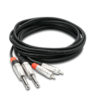 HOSA HPR-020X2 PRO STEREO INTERCONNECT DUAL REAN 1-4 IN TS TO RCA 20FT