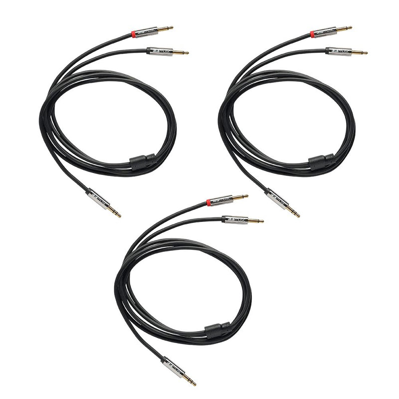 1010 MUSIC 3.5MM MALE TO MALE STEREO BREAKOUT CABLE 4.5FT 3PK