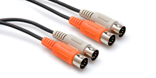 HOSA MID-201 DUAL MIDI CABLE DUAL 5-PIN DIN TO SAME 1M