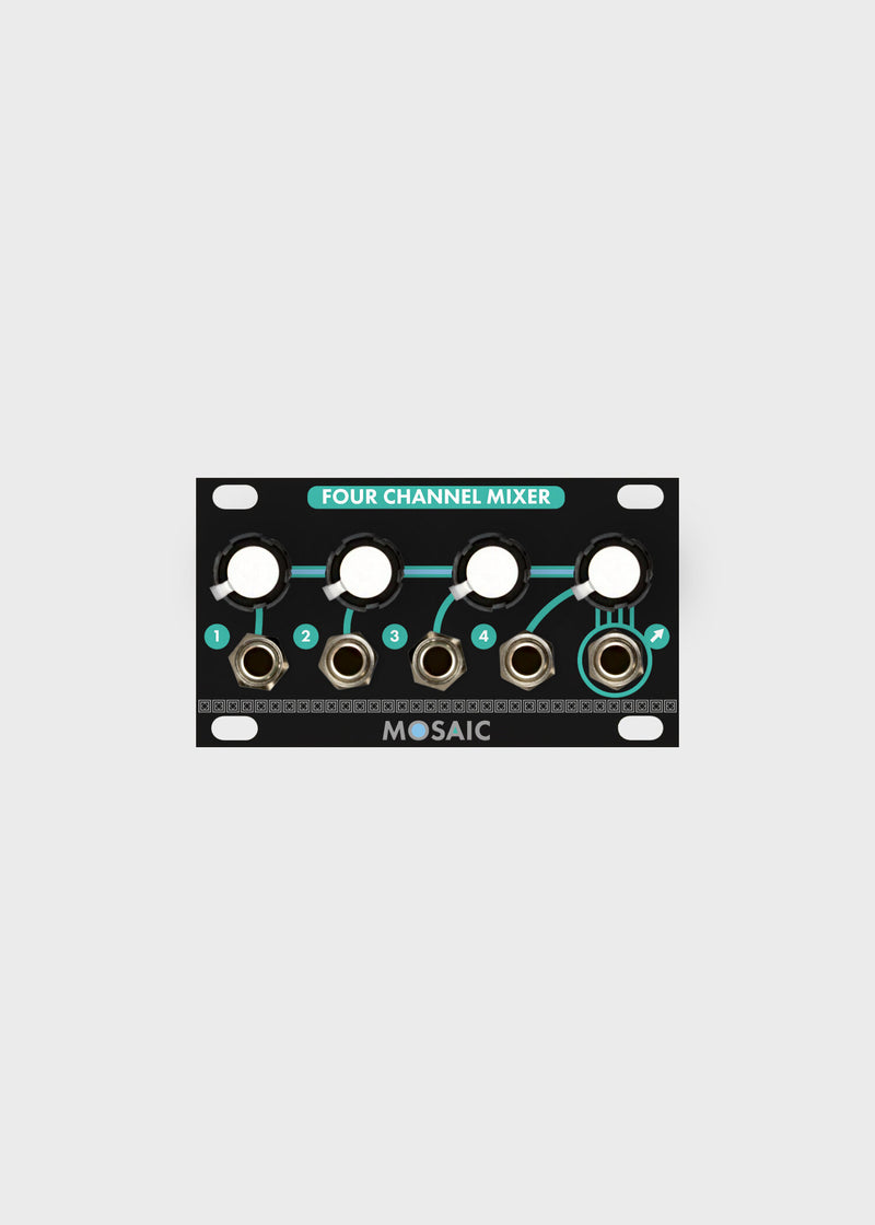 MOSAIC 1U FOUR CHANNEL MIXER BLACK