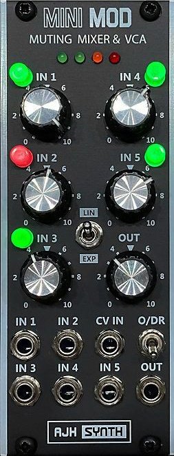 AJH SYNTH MINIMOD MUTING MIXER & VCA BLACK