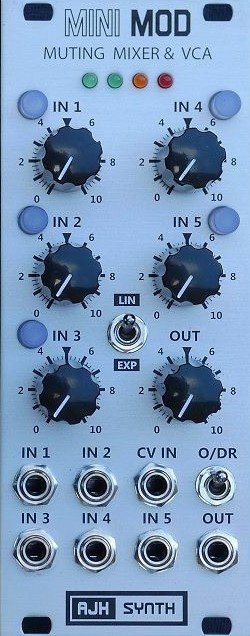 AJH SYNTH MINIMOD MUTING MIXER &amp; VCA SILVER