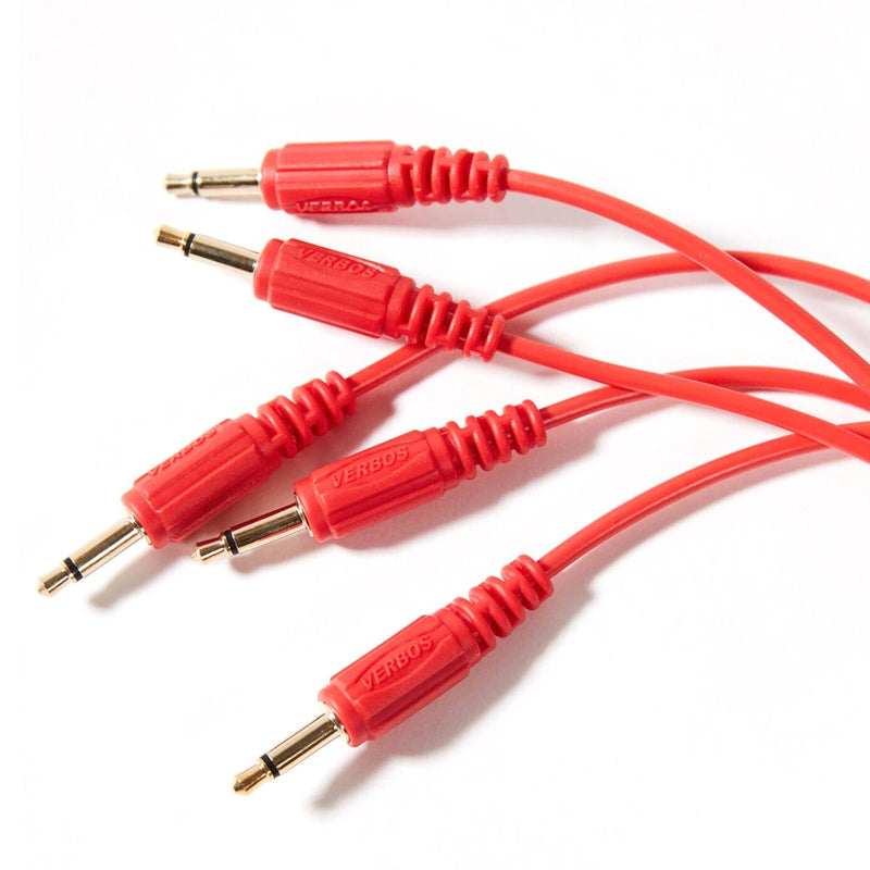 VERBOS ELECTRONICS LOGO PATCH CABLES 5-PACK 22CM RED